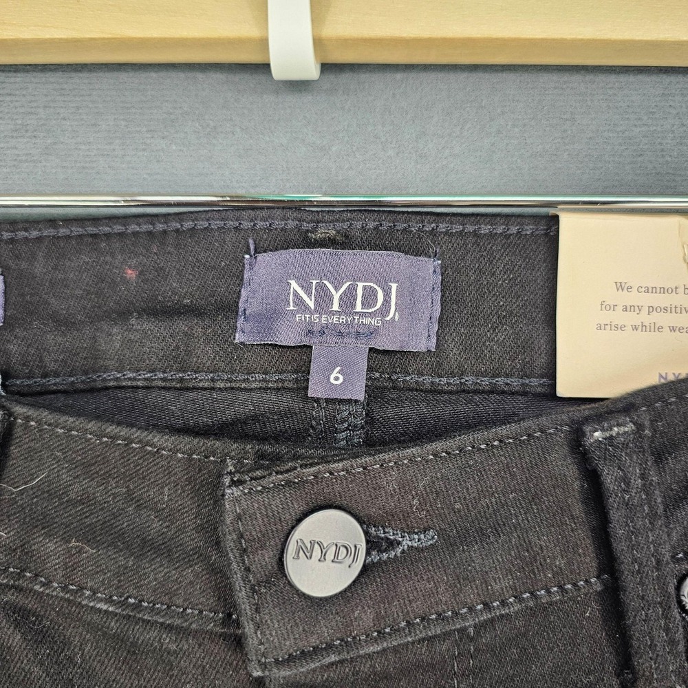 NYDJ Barbara Bootcut Jeans Womens 6 Black Mid Rise Stretch Denim Lift Tuck NEW - Picture 4 of 15